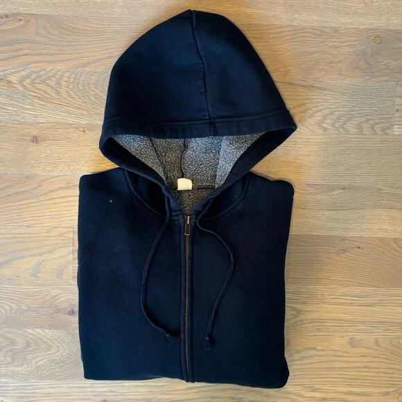 VTG Y2K J. Crew Hoodie Sweatshirt Full Zip Navy Made In Canada Womens Large - Picture 7 of 7